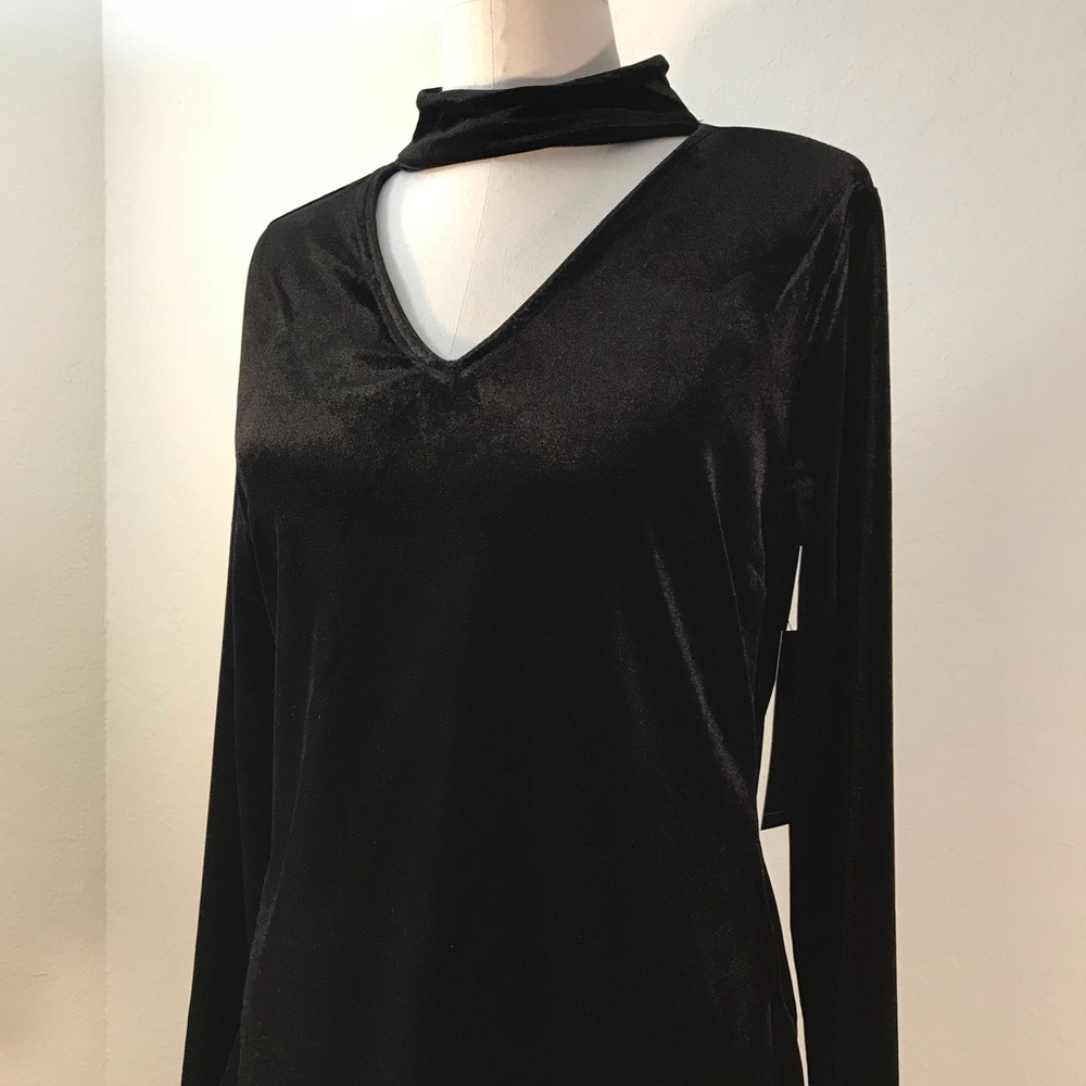 Tahari velour blouse